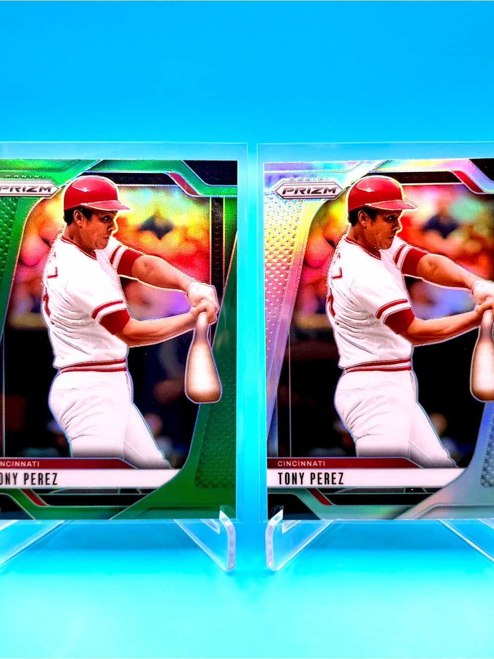 🔥Tony Perez Lot! 🔥Green Prizm Refractor + Silver Prizm Refractor! 😮